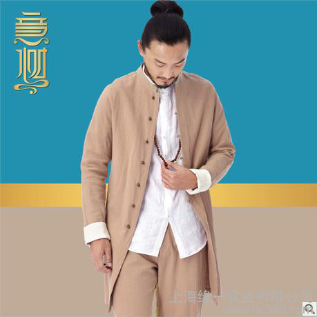 供應意樹尊道 長袍棉麻 中國風 男士風衣