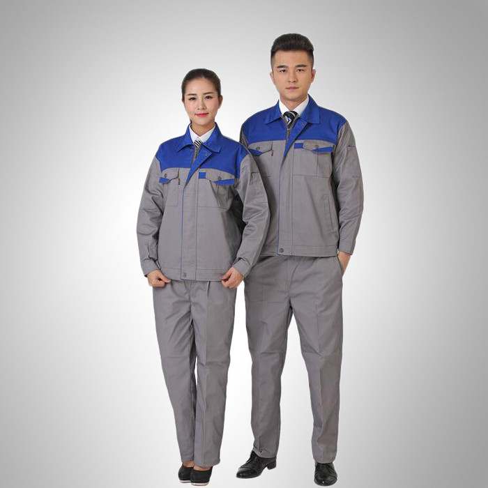 【鑫泰制衣】17-07純色拼接工作服 工作服生產(chǎn)廠家 翻領(lǐng)工作服 中袖工作服