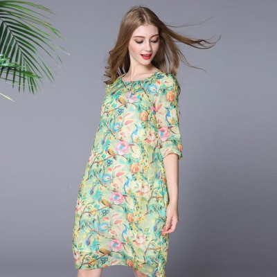 歐洲站2015夏季新品棉麻連衣裙胖mm短袖女裝裙子品牌免費加