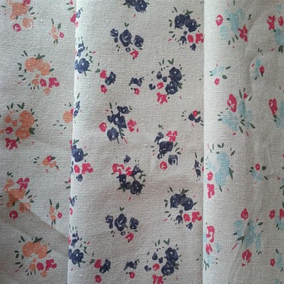 棉麻印花布 小碎花田園風三色印花 服裝沙發布藝手工桌布面料