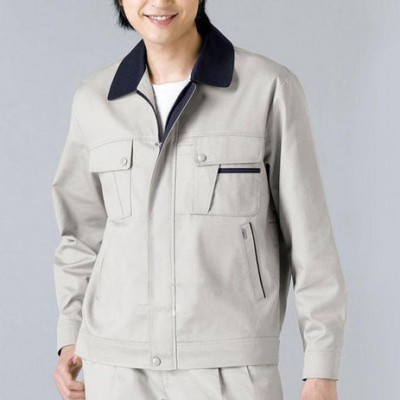 【冬季工作服】淡色系清爽男士工作服，拼色領工藝廠服工作服