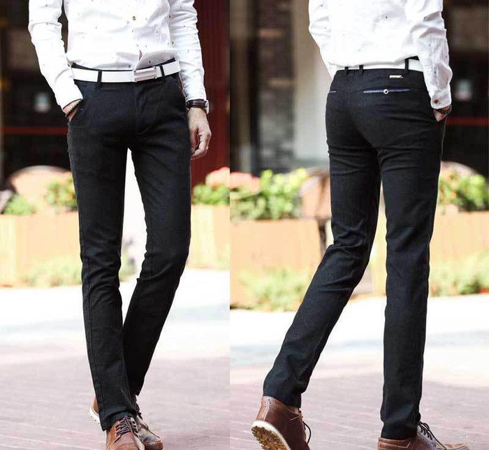 網絡爆款加厚秋冬款 休閑褲男修身 棉麻彈力磨毛亞麻一件代發