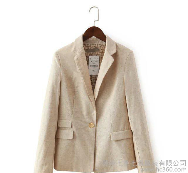 ASDS 2015秋季歐美新款 超美時尚顯瘦 棉麻西裝 3碼