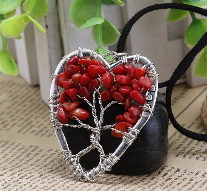 韓版情侶項鏈 文藝生命樹吊墜 長款毛衣鏈 棉麻服裝配飾