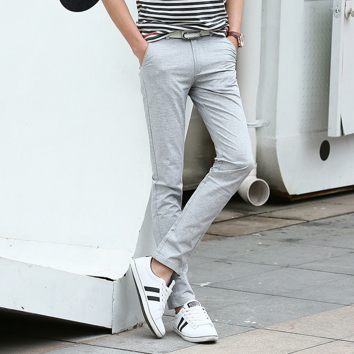 2015春季薄款男式休閑褲修身男裝小腳褲韓版棉麻男褲子直筒長
