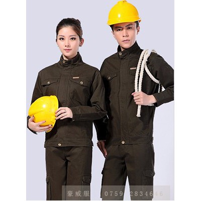 全棉長(zhǎng)袖工作服套裝男士汽修服勞保服工裝制服工廠定制