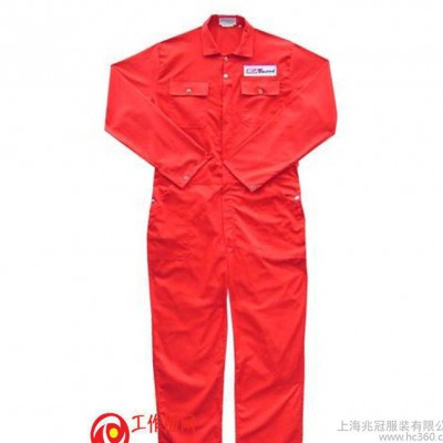 連體工作服定做 滌棉春秋款長袖連體服 上海連體裝批量定制