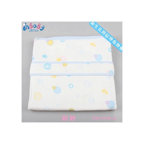 朋鴻雅貝比品牌純棉卡通印花嬰兒紗布抱被寶寶四層包巾柔軟舒適春秋款特價(jià)批發(fā) 寶寶純棉紗布抱被