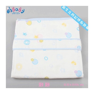 朋鴻雅貝比品牌純棉卡通印花嬰兒紗布抱被寶寶四層包巾柔軟舒適春秋款特價(jià)批發(fā) 寶寶純棉紗布抱被