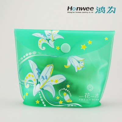 高頻環保綠色EVA樹脂紐扣包 塑料eva化妝品小樣紐扣袋子定制