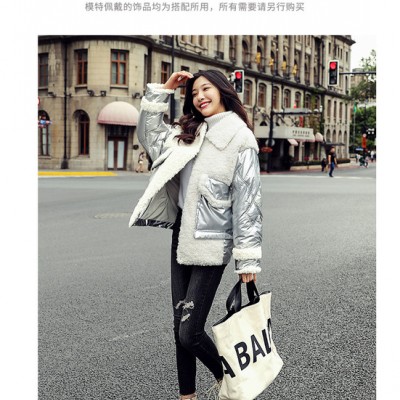 2020年冬季羽絨拼接顆粒羽絨服女裝折扣庫存尾貨批發