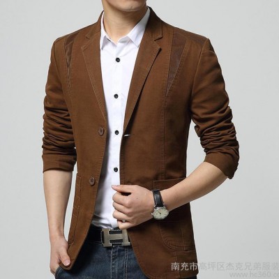 2015春季新款休閑西裝韓版修身西裝男裝時(shí)尚一粒扣男式小西裝