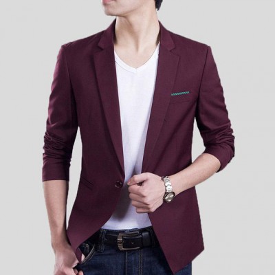 歡迎訂購供貨西裝領修身型混紡西裝成人休閑西服男士西裝外套