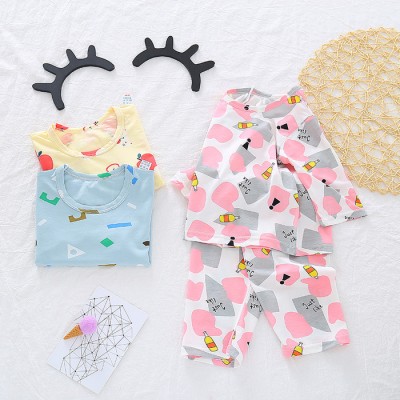 明明夏季冰島棉套裝中小童韓版棉兒童印花半袖套裝T恤潮兒童內(nèi)衣兒童內(nèi)衣套裝兒童保暖內(nèi)衣兒童家居服兒童秋衣套裝