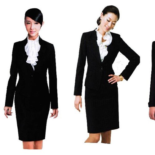 2015黑白女長袖職業(yè)裝新款OL修身女士西裝定做