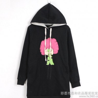 女裝外套,女士中長款衛衣,中長款衛衣,女士衛衣,韓版衛衣,廠家直