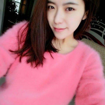 秋冬韓版羊絨衫女裝毛衣圓領套頭修身短款保暖長袖打底針織羊毛衫                長毛水貂的毛衣絨毛密