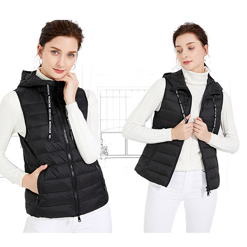 冠鴻服飾 馬甲白鴨絨填充馬甲女士羽絨馬甲