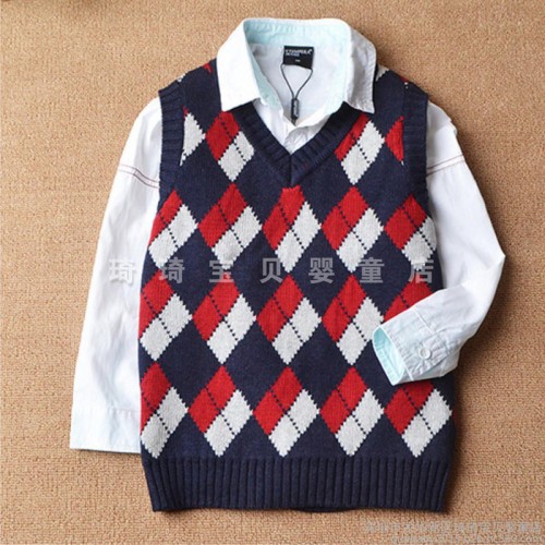 外單。秋季新款童馬甲 純棉兒童馬甲 時尚童裝批發 全棉男童背心 B8201