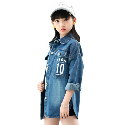 女童牛仔外套2019新款兒童中大童春秋中長(zhǎng)款韓版風(fēng)衣外套新款潮裝