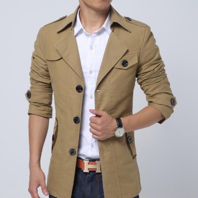 超高品質潮男**風衣  直銷 男士街頭潮流中長款風衣外套