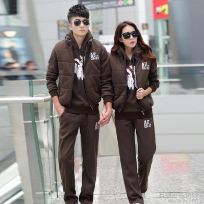 三件套2015秋季新品休閑運動服男情侶衛衣套裝男士長袖大碼跑