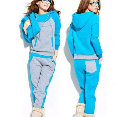 冬季新款長(zhǎng)袖時(shí)尚個(gè)性女士衛(wèi)衣套裝 加厚加絨三件套 批發(fā)