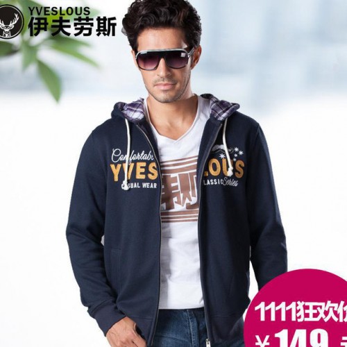 男士連帽衛衣春秋裝2014秋天外套帶帽學生棒球服潮牌套裝歐美帽衫