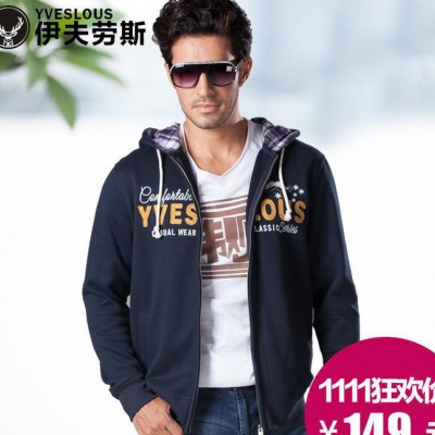男士連帽衛(wèi)衣春秋裝2014秋天外套帶帽學(xué)生棒球服潮牌套裝歐美帽衫