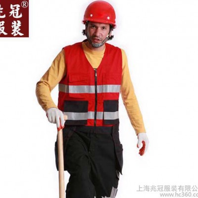 警示背心反光馬甲反光馬夾環(huán)衛(wèi)交通反光衣施工熒光安全服可印圖案