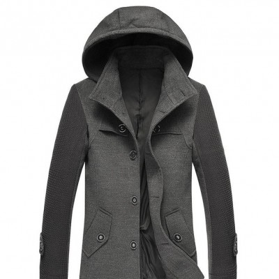 1件代發男裝新品 羊毛呢男式風衣 舒美綢里襯盡顯檔次