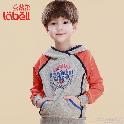供應(yīng)兒童秋款純棉休閑英倫風(fēng)時(shí)尚 男童連帽衛(wèi)衣訂做