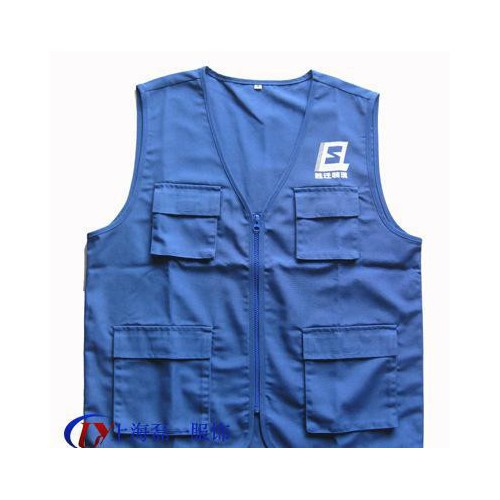 定做滌棉全棉工作服帆布馬夾 無領(lǐng)馬甲定制 熒光馬夾訂做