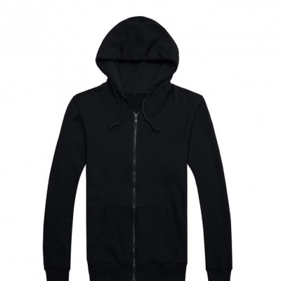 直銷 2015新款時尚修身拉鏈衛(wèi)衣連帽開衫帶帽衫精梳棉外套