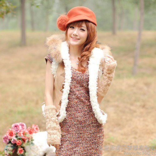 2013秋冬新款批發  毛絨絨甜美百搭保暖馬甲外套連帽98689