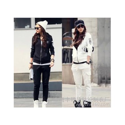 2013秋季新款韓版大碼女裝長袖休閑衛衣兩件套顯瘦運動套裝