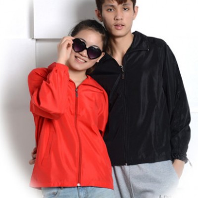2014廣州愛杰森雙洪水蜜桃青春復合面料防水防風志愿廣告風衣