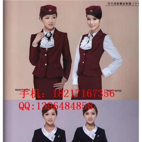 2014年新款空姐服 空姐馬甲襯衫裙子絲巾 空姐套裝訂做