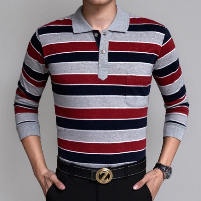 秋冬新款加厚男式POLO衫男針織衫男式純棉T恤批發出廠價發貨