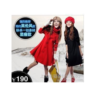 冬季新品大碼外套女裝外套立領長款顯瘦風衣韓版斗篷羊毛呢大衣