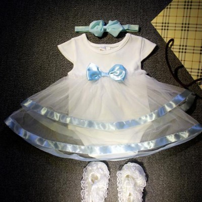 嬰幼兒服裝0-2歲寶寶夏季連體衣爬服公主蝴蝶結哈衣裙子滿月送