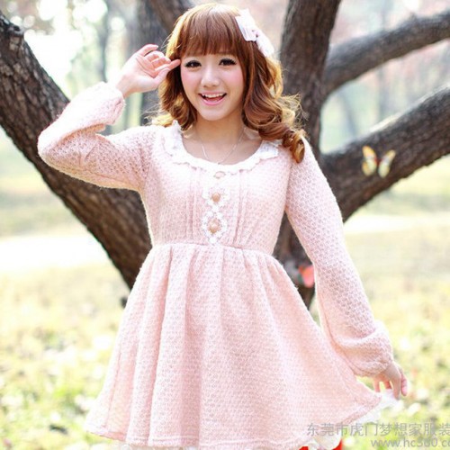 2012冬裝女裝新款 甜美可愛淑女風荷葉邊連衣裙子 短裙98719