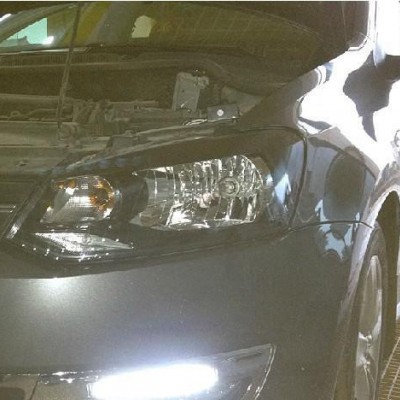 11-12款波羅POLO霧燈 新款波羅電鍍中網(wǎng) LED日間行車燈 日行