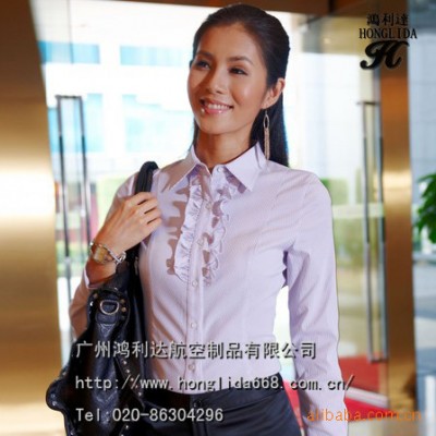 秋冬新款推出韓版女式襯衫新版型 指定訂做前褶修身襯衫生產