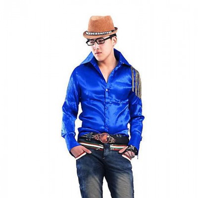 另類韓版朋克襯衫C-109-081A非主流長袖搖滾男襯衫 舞