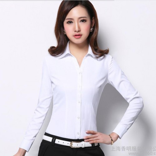 專業定做職業襯衫 女式修身版商務襯衫 可來樣定制印繡logo