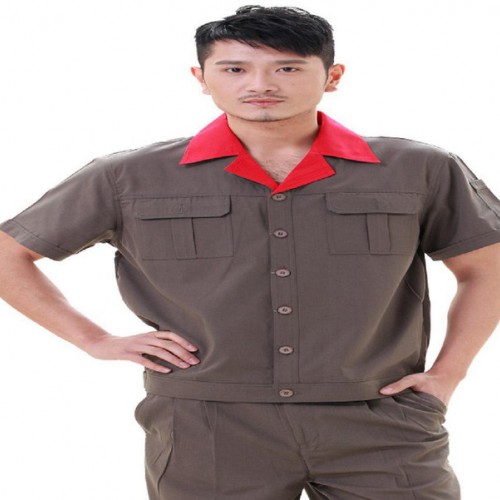 【直銷】短袖襯衫工作服 夏天透氣襯衫工裝現(xiàn)貨 廠服