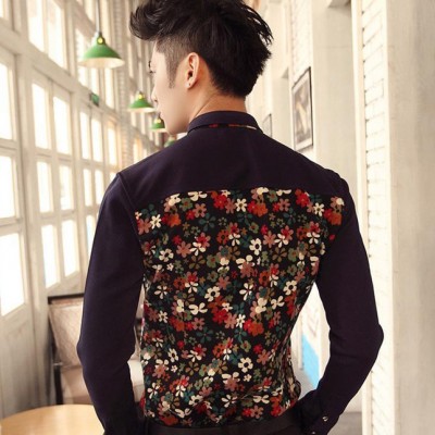 一件代發男裝 2014春裝新款襯衫時尚 男長袖襯衫 TPT1