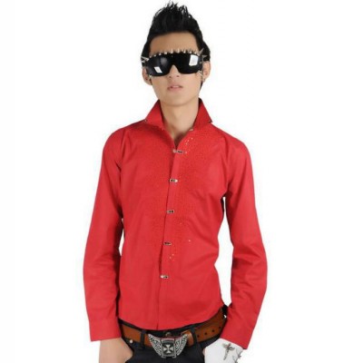 ABC男式舞臺夜店亮片歌手襯衫 英倫風長袖演出襯衫 義烏服裝