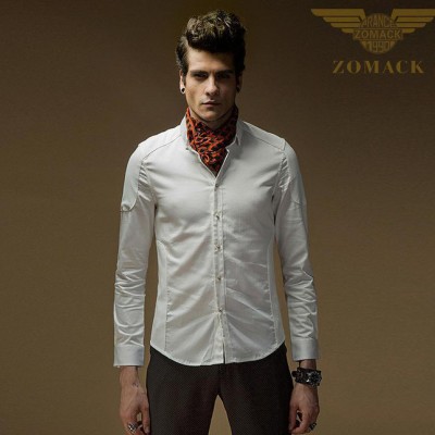 C-4052014夏季新款男士白色襯衫-016韓版長袖襯衫